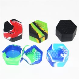 Nonstick Honeybee wax containers box 26ml hexagon silicone container food grade jars dabber tool storage jar oil holder for vaporizer