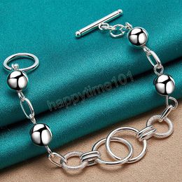 925 Sterling Silver Multi-Circle Ball Smooth Bead Chain Bracelet For Women Man Wedding Engagement Party Fashion Jewelry