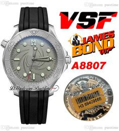 VSF Diver 300M Nekton A8807 Automatic Mens Watch 007 Grey Texture Dial Black Rubber Strap 210.30.42.20.01.002 Super Edition Puretime 21B2