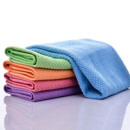 2022 Soft Microfiber Cleaning Towel Absorbable Glass Kitchen Cleaning Cloth Wipes Table Window Car Dish Towel Rag