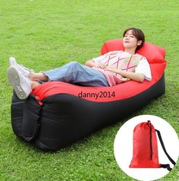 New design Fast Inflatable Lounger Hammock air Sofa Lazy Sleeping Bag Camping Beach Bed Air Hammock for Beach Travelling Camping Picnics