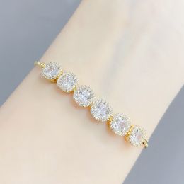 Korean brand micro-encrusted zircon plated 18k gold bracelet jewelry temperament women niche luxury bracelet accessories