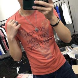 Men's T-shirt Quality Mercerized Cotton V-shaped Pattern 1 Street Fashion Style Short-sleeve Male Top Clothes 220323