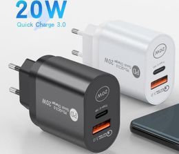 20W wall PD Charger Quick Fast Charging USB Type C USB-C Plug US EU Adapter Phone Chargers for smartPhone Samsung S22 S21 Huawei Xiaomi