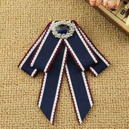 Bow Ties Brand Tie Bows Brooch Rhinestone Cloth Art Pins Brooches Ladies Broaches Collar Decoration Groom Blouse Jewellery NecktieBow BowBow
