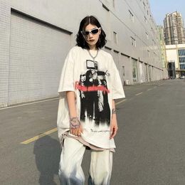 Women's TShirt Summer Women Tshirts Oversized Short Sleeve Ladies Clothing Streetwear Graphics Tee Shirt Hiphop Style Couple Casual Tops 230206