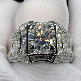 -3 Karat Diamantring für Männer Rock 14K Gold Schmuck Anillo Esmaltado Silber 925 Juwelierbeutel Diamant Bizuteria Ringe329i