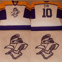 Mit TG- Knights Game WornUsed High School Minnesota Hockey Jersey 100% Stitched Embroidery s Hockey Jerseys