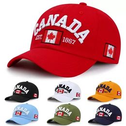 Spring Men's Baseball Caps For Women Embroidery Canada Maple leaf Hat Retro Casual Streetwear Cotton Casquette Snapback Cap C0803X01