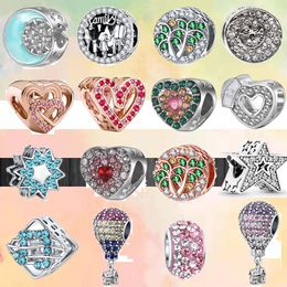 925 bracelet charms for Pandora charm set Original box Fashion Shining Falimy Colorful Love Star Hot Air Balloon Classic European Bead necklace charms jewelry