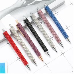 Ballpoint Pen Luxury Rhinestone Cute Wedding Rose Gold Metal Stationery School Office Supply High Quality Pens GC1236