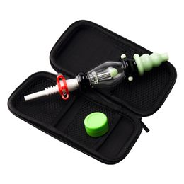 Paladin886 CSYC NC039 Glass Bong Dab Rig Smoking Pipe Bag Set 10mm 14mm Quartz Ceramic Nail Clip Dabber Tool Silicon Jar Big Tower Style Spill-proof Bubbler Pipes