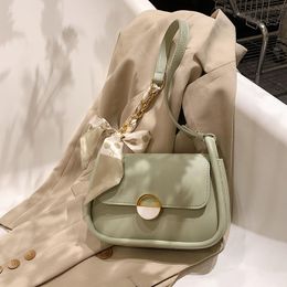 Evening Bags Fresh Sweet 2022 Summer Fashion Women Shoulder Messenger Bag Niche Design Simple Work Lady Small Square Ribbon BagEvening