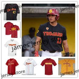 2022 NCAA Custom USC Trojans Baseball Jersey 10 Tyresse Turner 11 Carson Lambert 13 Revan Lazarus 14 Channing Austin 15 Rhylan Thomas 17 Owen Wendell-Braly 18 Josh Blum