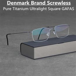 Fashion Sunglasses Frames Denmark Brand Pure Titanium Glasses Frame Men Retro Square Business Eyewear Women Prescription Eyeglasses Myopia O