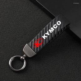 Keychains Fashion Motorcycle Carbon Fibre Leather Rope Keychain Key Ring For KYMCO AK550 DOWNTOWN Accessories Miri22