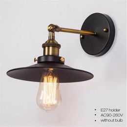 Wall Lamp LED Sconces Black Vintage Industrial Pendant Light Nordic Retro Lights Iron Lampshade Loft Metal Fixtures