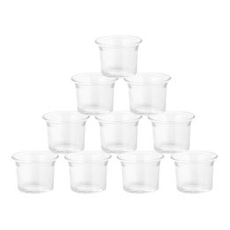 Candle Holders 10pcs Glass Holder Portable Wax Container Transparent Cup Candlestick Wedding Party Decoration