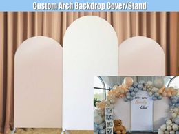 Party Decoration Nude Arch Backdrop Arched Stand Frame Double-sided Fabric Cover Custom White Wall For Birthday Baby Bridal WeddingParty