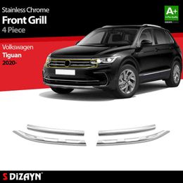stainless steel car grills Canada - For Tiguan 2 Chrome Front Grill Stainless Steel 4 Pc VW Exterior Car Accessories Parts Auto Products Stickers Styling