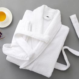 Women's Sleepwear Winter Warm Homewear Casual Robe Men Women Toweling Terry Robe100% Cotton Bathrobe Soft Ventilation Sleeprobe CasualWomen'