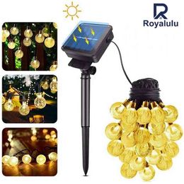 Led Crystal Solar Lamps Christmas Lights Outdoor Waterproof String Lights For Garden Yard Home Wedding Christmas Decoration J220531