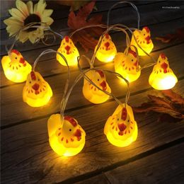 Strings LED 10/20leds Yellow Turkey String Lights Thanksgiving Decorative Lamp For Fall Autumn Halloween Holiday DecorationLED LEDLED