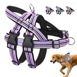Dog Collars & Leashes Reflective No Pull Harness With Handle Nylon Durable Vest Adjustable For Small Medium Large Dogs Pet PitbullDog