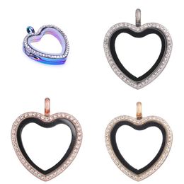 Pendant Necklaces 1Pc Crystal Heart Love Glass Memory Floating Locket For Women Po Relicario Couple Gift Jewellery Making BulkPendant