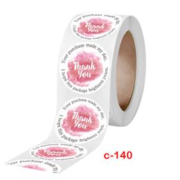 Thank You Sticker Roll You Purchase Made My Day Gradient Colour Pink 1222313