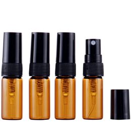 3ml Brown Mini Glass Refillable Spray Bottle Sample Mist Sprayer Perfume Glass Container