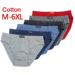 100% Cotton Mens Briefs Plus Size Men Underwear Panties 5XL/6XL Men's Breathable Panties Solid Sexy Comfortable Shorts 220423