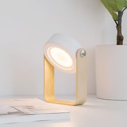 Table Lamps Desk Lamp Touch Dimmable LED Night Light Foldable Wooden Lantern USB Rechargeable Bedroom Bedside GiftTable LampsTable