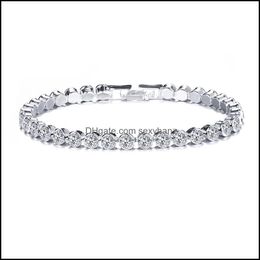 Charm Bracelets Jewellery Retro Extravagance Designer All-Match Fashion Mticolor Inlaid Crystal Bracelet Shiny Fl Diamond Simple Gold Temperam