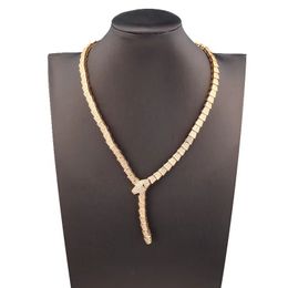 gold filled rope chains Australia - Luxury pendant necklace for women vintage snakelike gold necklaces filled with diamond wedding accessories women's banquet couples gifts