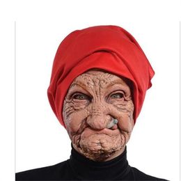 Halloween Smoking Old Grandmother Mask Realistic Latex Masks Costume Halloween Cosplay Props GC1391