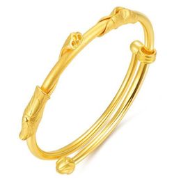 Gold Bangle Bracelet For Women Luxury Jewellery Vintage Lotus Bangles