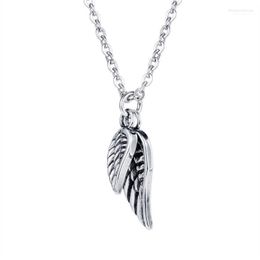 Pendant Necklaces FATE LOVE Brand Men Statement Feather Pendants Silver Colour Stainless Steel Chain Fashion Jewellery Dropship1