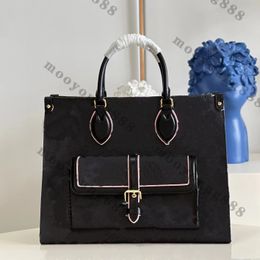 12A Upgrade Mirror Quality Luxurys Designer Canvas Tote Bag Womens Medium Genuine Leather Shopping Bag Purse Black Shoulder Bags Fashion Clutch Handbags