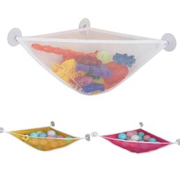 Home Bathroom Triangle Support Holder Mesh Cloth Drain Bag Multifunction Children Toy Storage Bags 220531