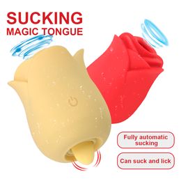 Rose Nipple Sucker Oral Tongue Licking Vibrator Powerful Vagina Masturbation sexy Toys for Women G-spot Clitoris Stimulation