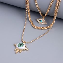 Pendant Necklaces Necklace Women Eyes Woman Chain High Quality Girls Jewellery Multilayer Gold Colour Trendy Elegant Metal CollierPendant