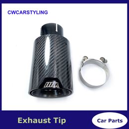 1pcs Car Exhaust Tips Pipe Glossy Carbon Fibre Muffler Tip for BMW M Performance M2 M3 M4 M135i M235i M140i M240i M335i Modified Accessories