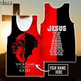 CLOOCL Christian Jesus Catholic DIY Customize Name 3D Printed Men Shirt Harajuku Fashion Summer Unisex Tank Tops Drop 220706