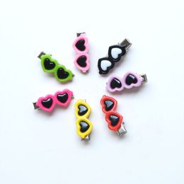 Cute Heart Sunglass Shape Hairpin for Small Cat Dog Headwear Accessories Peach Heart Hairpin Wholesale 1222756