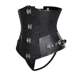 Bustiers & Corsets Steampunk Faux Leather Corset Top Gothic Women Sexy Underbust Waist Trainer Shaper Plus Size Corpete CorseletBustiers