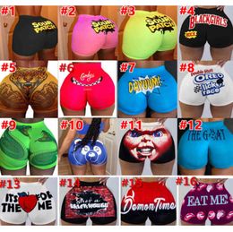 Women Designers Clothes 2022 Sexy Shorts Tights Yoga Pants Printed Mini Gushers Snack Booty Fitness Candy Skinny DHL