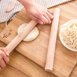 Natural Wooden Rolling Pin Fondant Cake Decoration Kitchen Tool Durable Non Stick Dough Roller High Quality BBA13010