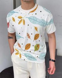 Men's T-Shirts Fashion Clothes Tees Streetwear Harajuku Slim Men Butterfly Flower Print Short Sleeve O-Neck Pullover Tops MenMen's