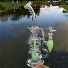 heady glass dab rigs purple Hookah Bong perc cyclone smoking water pipe oil rig 14mm banger nail shisha bubbler